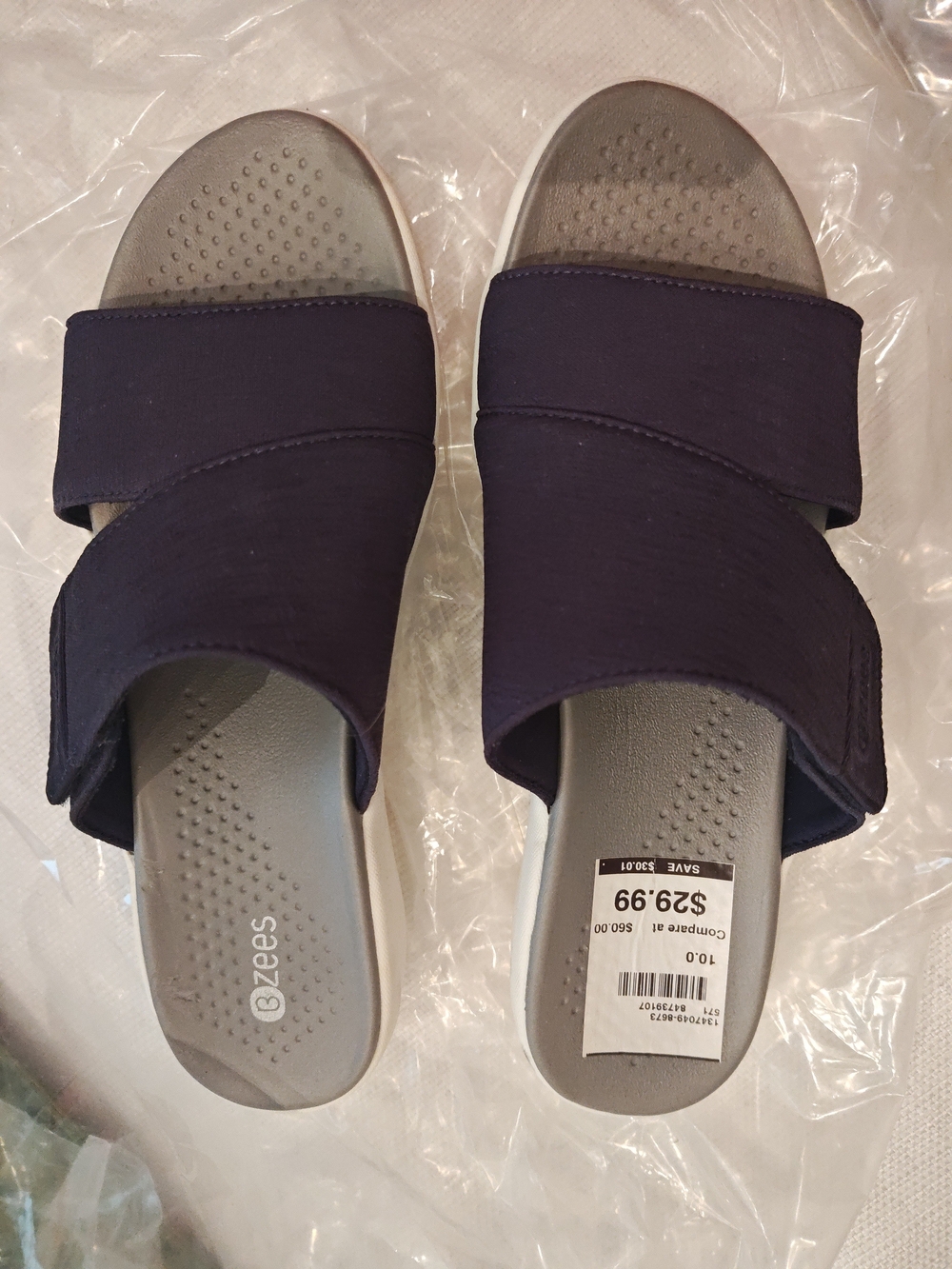 Bzees Women's Navy Slide Sandals